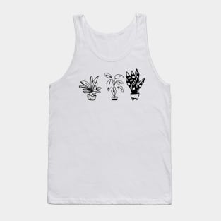 black line art plants illustration Tank Top